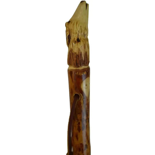 Creation Carvings Walking Stick with Wolf Head Craving-Camping - Trekking Poles - Walking Sticks-Appalachian Outfitters