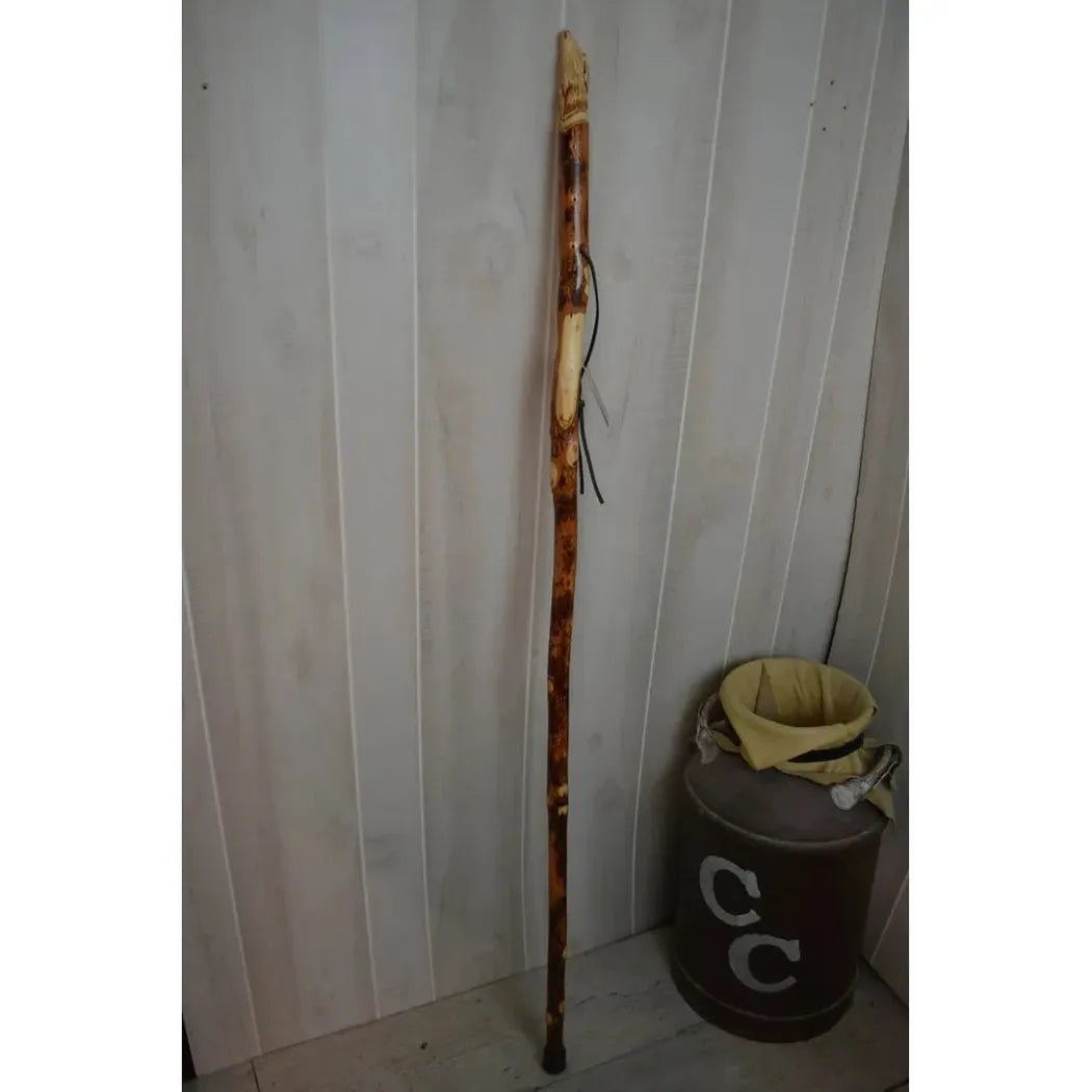 Creation Carvings Walking Stick with Wolf Head Craving-Camping - Trekking Poles - Walking Sticks-Appalachian Outfitters