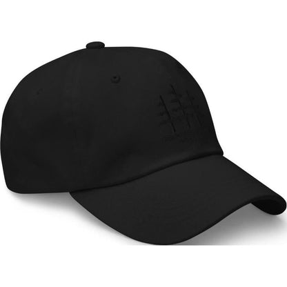A black Cuyahoga Valley Clothing Company Classic Dad Hat shown from a side angle with a white background.