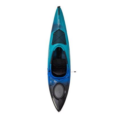 A top-down view of the Dagger Axis 12.0 kayak in Aurora color, showing the cockpit and storage hatch against a white background.