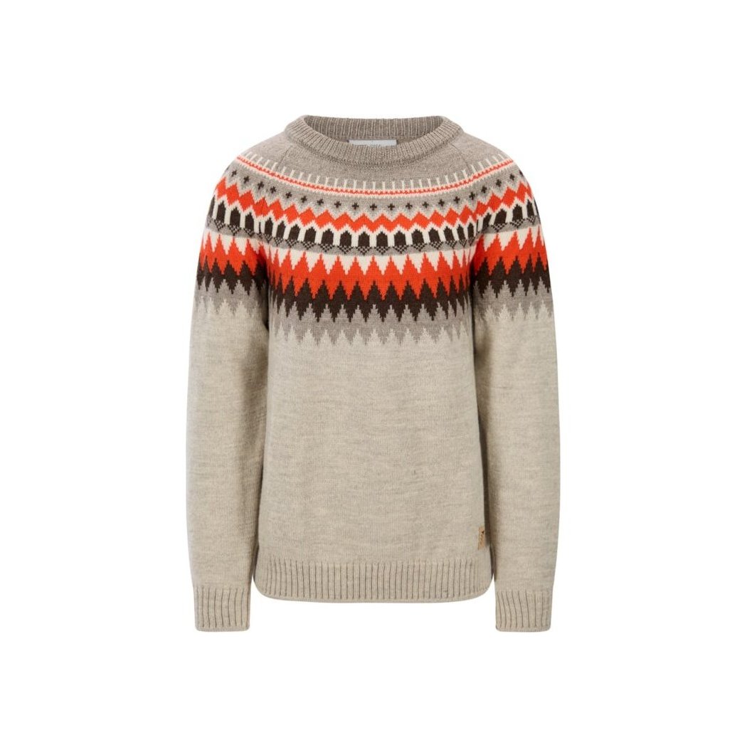 A front view of the Dale Of Norway Losna Masc. Sweater-SAMPLE in BirchVanCoffee with a white background.