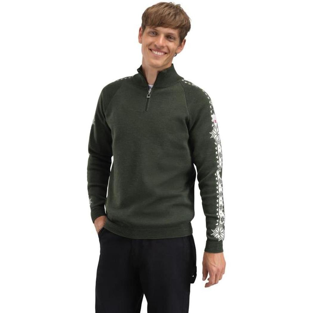 Dale Of Norway Men's Geilo Sweater-Men's - Clothing - Tops-Darkgreen Offwhite-M-Appalachian Outfitters