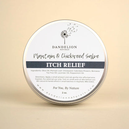 Dandelion Naturals Itch Relief Salve with Chickweed, Plantain, Calendula-Camping - First Aid - Skin Care-Appalachian Outfitters