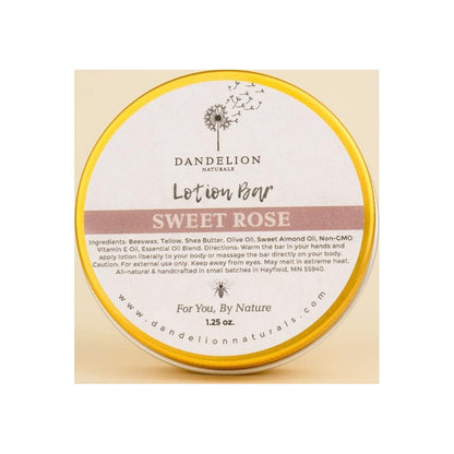 Dandelion Naturals Rose Lavender Vanilla Tallow Lotion Bar-Camping - First Aid - Skin Care-Appalachian Outfitters
