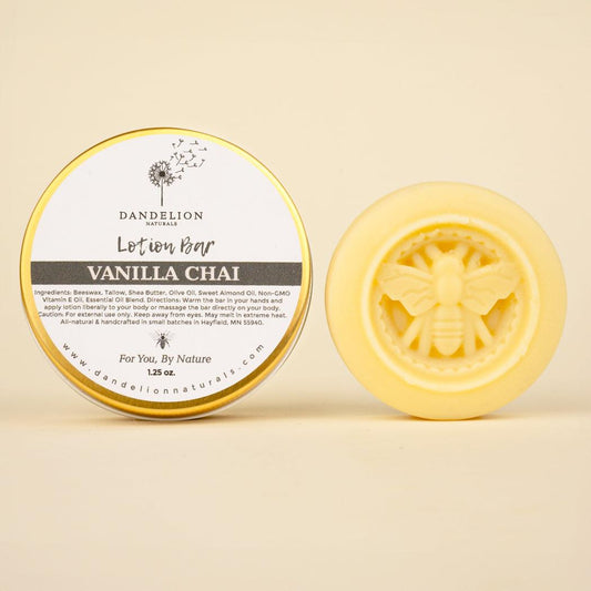 Dandelion Naturals Vanilla Chai Tallow Lotion Bar-Camping - First Aid - Skin Care-Appalachian Outfitters
