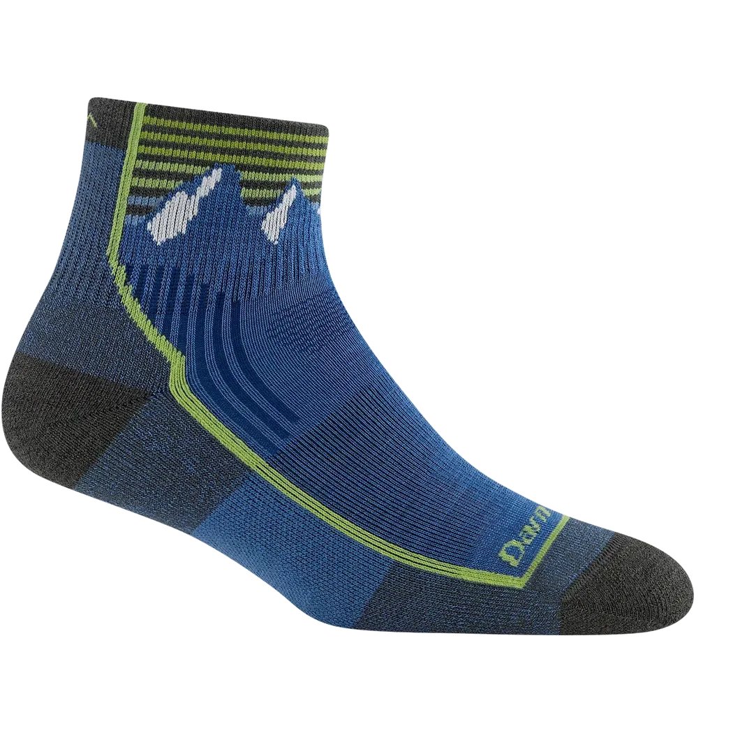 Darn Tough Kids Quest Quarter Lightweight Hiking Socks-Accessories - Socks - Kids-Mountain Blue-S-Appalachian Outfitters