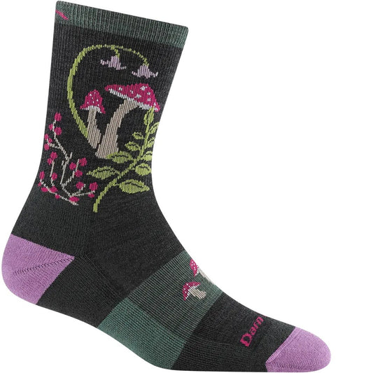 Darn Tough Women's Mellow Mushrooms Micro Crew Lightweight Hiking Socks-Accessories - Socks - Women's-Charcoal-M-Appalachian Outfitters