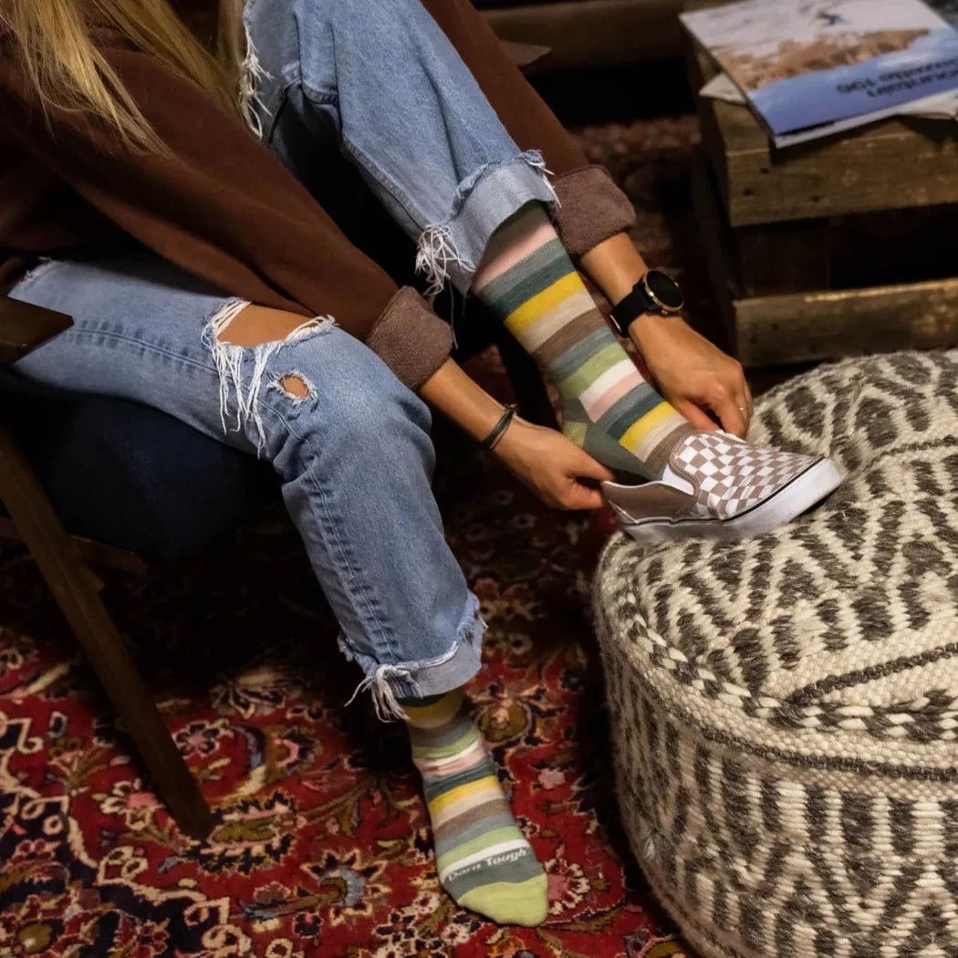Darn Tough Women's Mystic Stripe Crew Lightweight Lifestyle Sock-Accessories - Socks - Women's-Appalachian Outfitters
