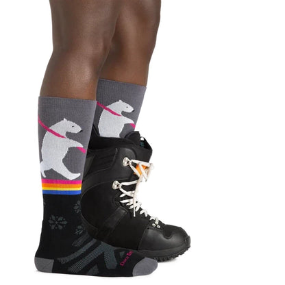 Darn Tough Women's Thermolite Due North Over-the-Calf Midweight Ski & Snowboard Sock-Accessories - Socks - Women's-Black-S-Appalachian Outfitters