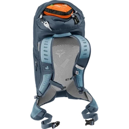 Back view of the Deuter AC Lite 24 in Atlantic Ink showing the mesh back panel and shoulder straps against a white background.
