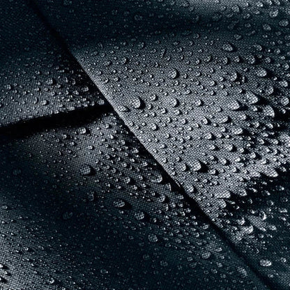 The Deuter Duffel Pro Movo 90 in Black shows water droplets on its surface from a top-down angle.