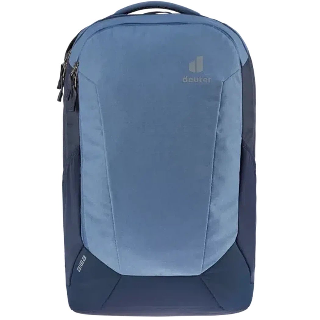 Back view of the Deuter Giga daypack in Marine Ink showing the top handle and brand logo against a white background.