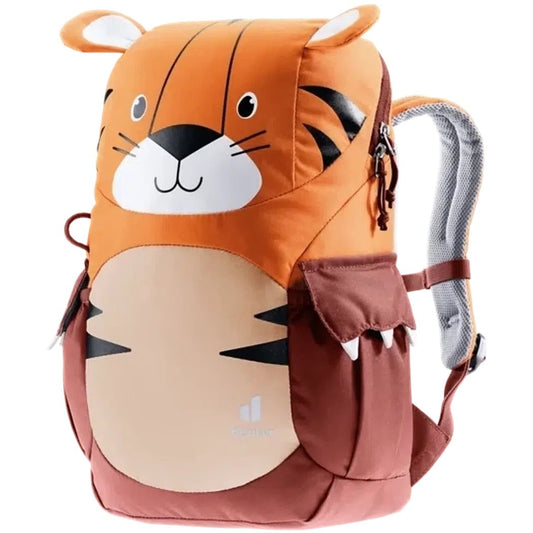A front view of the Deuter Kikki backpack in Fern Alpine Green with a zippered pocket and padded shoulder straps against a white background.