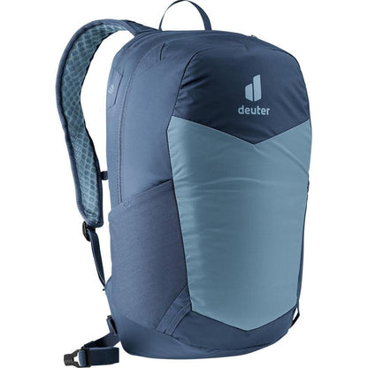 Side view of the Deuter Speed Lite 17 - Hydro backpack in Atlantic Ink showing the padded shoulder straps and top handle against a white background.