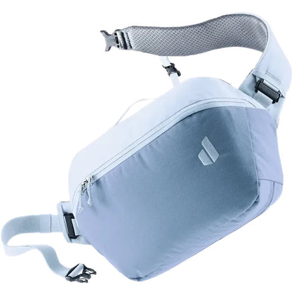 A front view of the Deuter Stroof 8 in Black showing the zippered main compartment and adjustable shoulder strap against a white background.