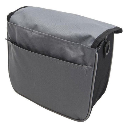A front view of the Discmania Starter Bag in Black showing the front pocket and zipper closure against a white background.