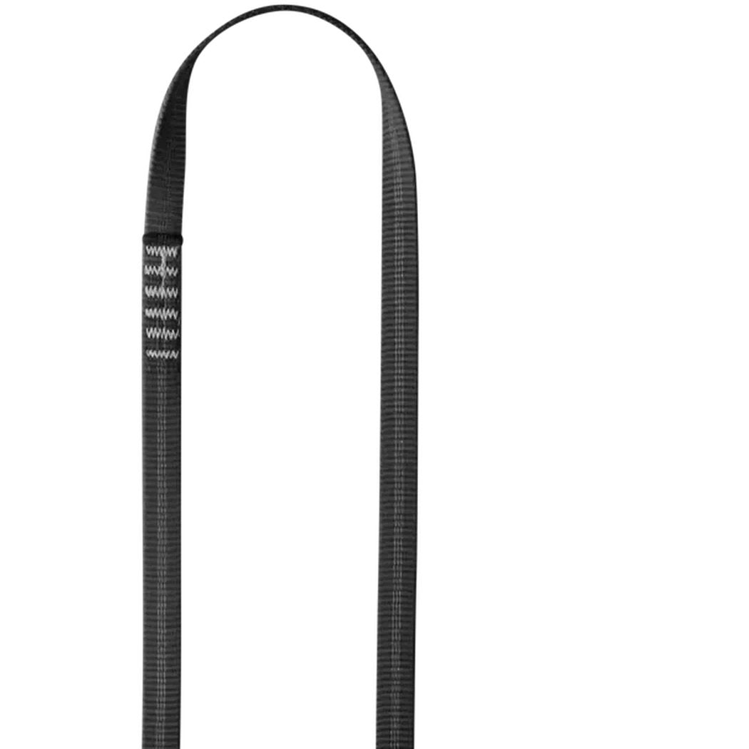A black Edelrid PES Sling 16mm with a textured section is shown against a white background.