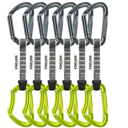 Edelrid Pure Set Sixpack, 10cm-Climbing - Hardware - Quickdraws-Slate/Oasis-Appalachian Outfitters