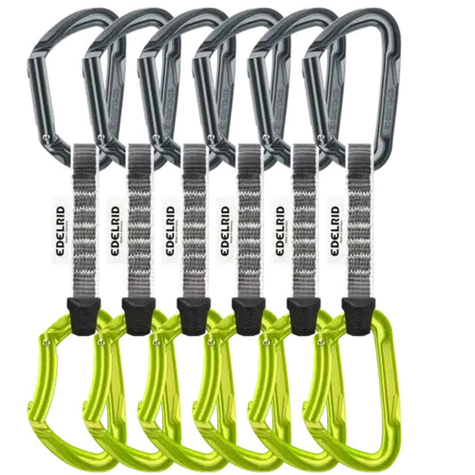 Edelrid Pure Set Sixpack, 10cm-Climbing - Hardware - Quickdraws-Slate/Oasis-Appalachian Outfitters