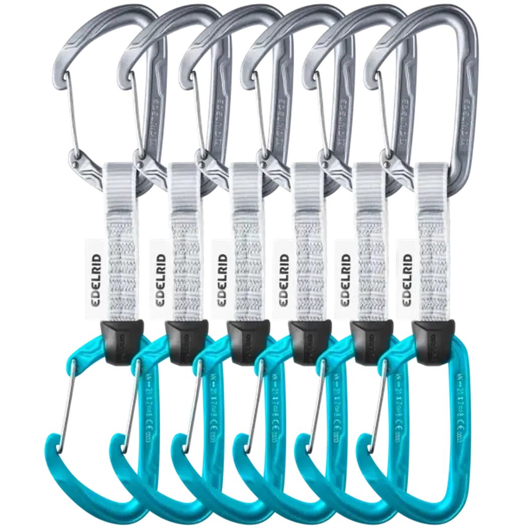 Edelrid Pure Wire Set Sixpack, 10cm-Climbing - Hardware - Quickdraws-Slate/Icemint-Appalachian Outfitters