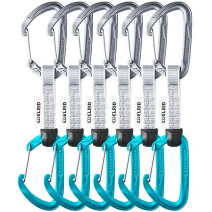 Edelrid Pure Wire Set Sixpack, 10cm-Climbing - Hardware - Quickdraws-Slate/Icemint-Appalachian Outfitters