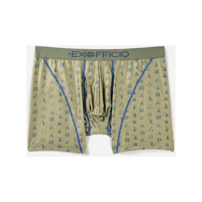 Exofficio Men's Give-N-Go Sport 2.0 Boxer Brief 6"-Men's - Clothing - Underwear-Olive Grove Mini Camping Trip-M-Appalachian Outfitters