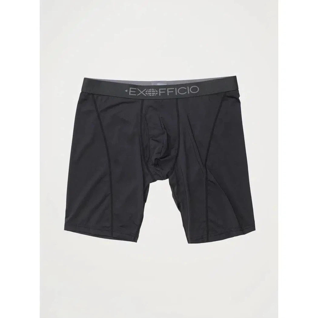 Exofficio Men's Give-N-Go Sport 2.0 Boxer Brief 9"-Men's - Clothing - Underwear-Black/Black-M-Appalachian Outfitters