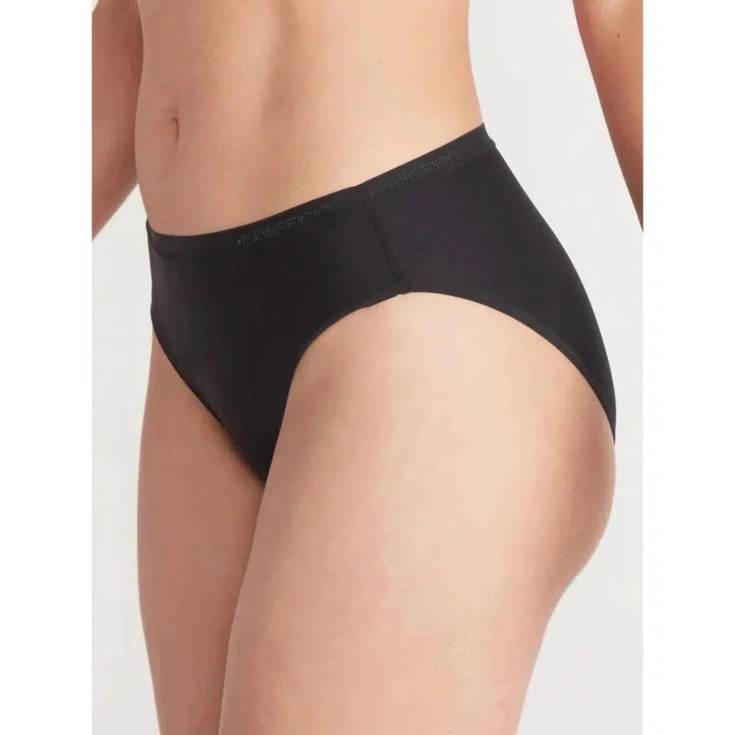 Side view of the Exofficio Women's Give-N-Go 2.0 Bikini Brief in Bellini Mosaic against a plain white background.