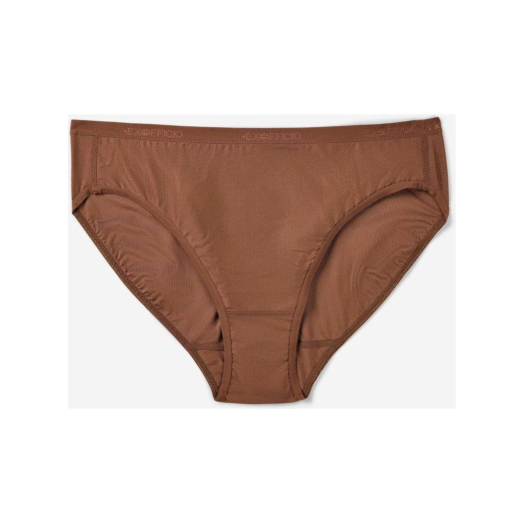 A front view of the Exofficio Women's Give-N-Go 2.0 Bikini Brief in Bellini Mosaic against a white background.