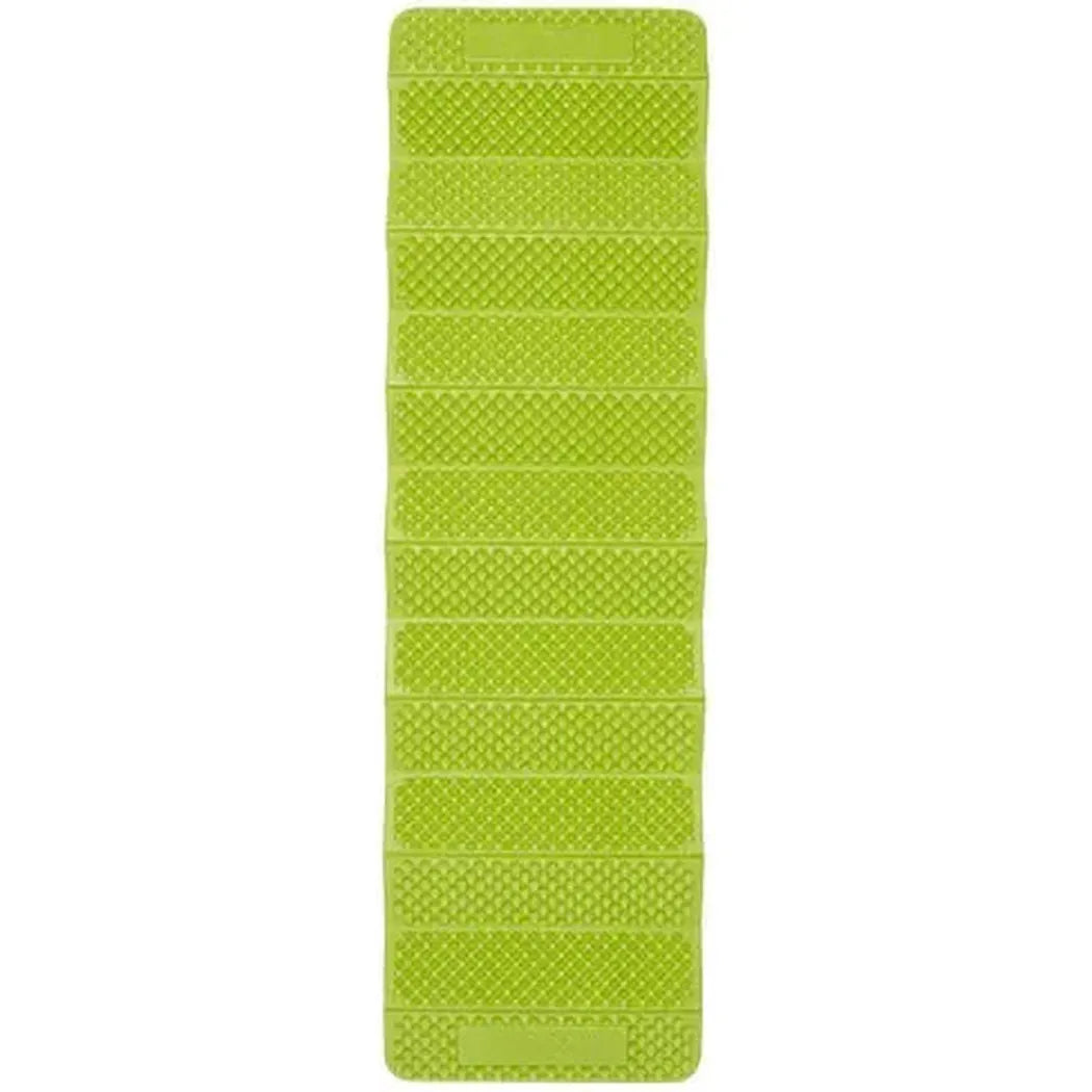 A front view of the Exped Flex 1.5R sleeping pad in Lichen M showing its textured surface against a white background.