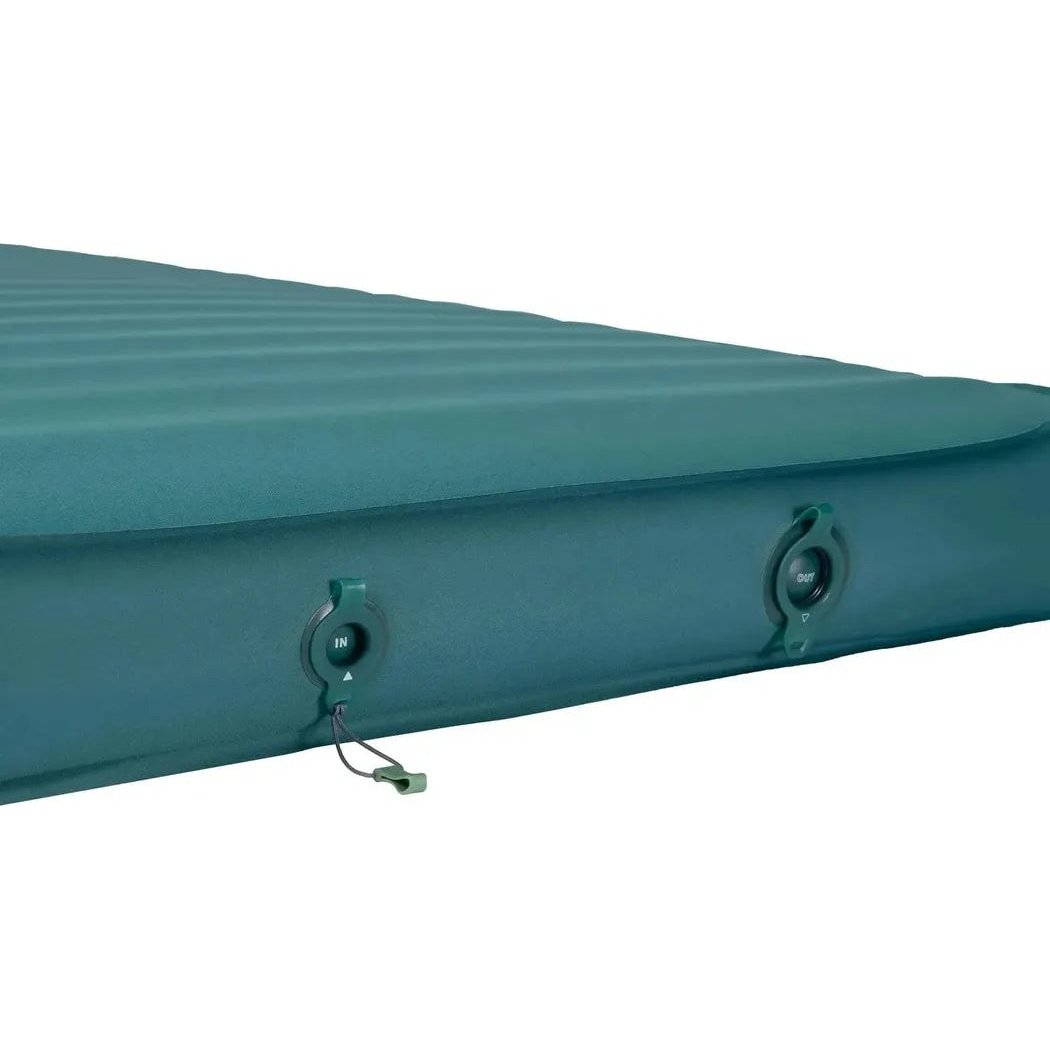 Side view of the Exped MegaMat MW showing the inflation valves against a white background.