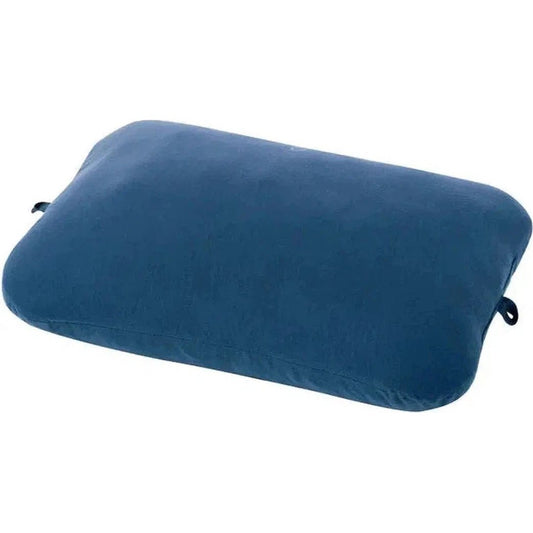A blue Exped Trailhead Pillow is shown from a top-down angle against a white background.
