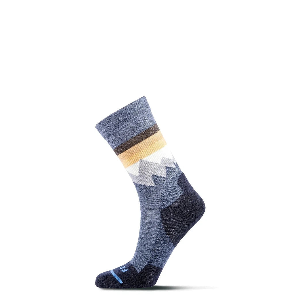 FITS Light Cushion Hike Crew - Mountain Top-Accessories - Socks - Unisex-Navy-S-Appalachian Outfitters