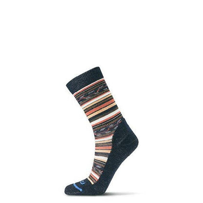 FITS Light Hiker Crew-Accessories - Socks - Unisex-Navy Stripe-S-Appalachian Outfitters