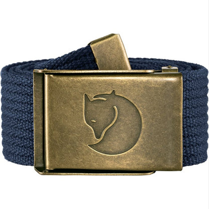 Fjallraven Canvas Brass Belt 4 cm-Accessories - Belts - Unisex-Dark Navy-Appalachian Outfitters