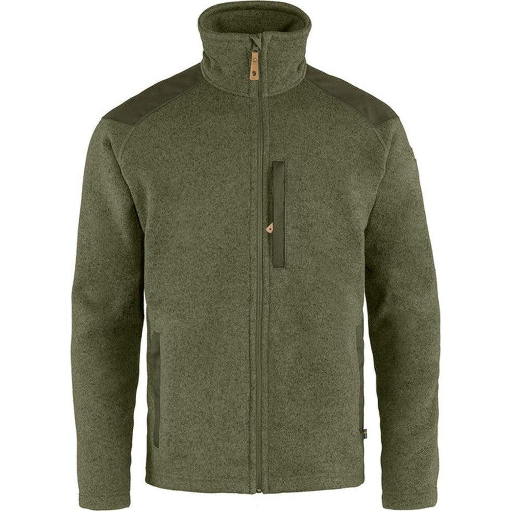Fjallraven Men's Buck Fleece-Men's - Clothing - Jackets & Vests-Laurel Green-Deep Forest-M-Appalachian Outfitters
