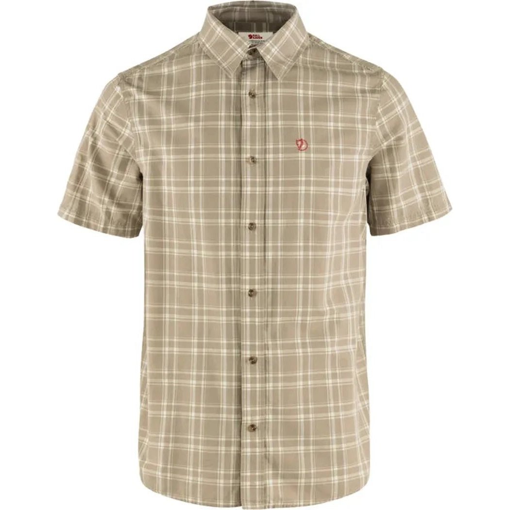 Fjallraven Men's Övik  Lite Short Sleeve Shirt-Men's - Clothing - Tops-Fossil-Chalk Rose-L-Appalachian Outfitters