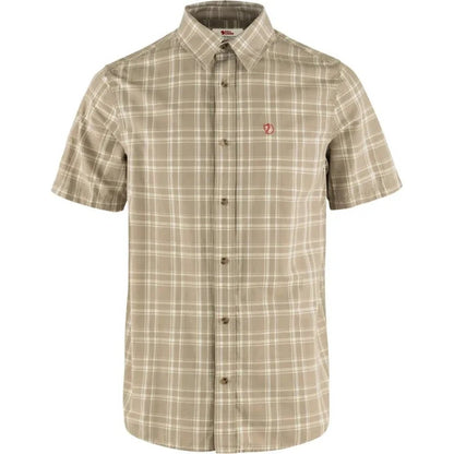 Fjallraven Men's Övik  Lite Short Sleeve Shirt-Men's - Clothing - Tops-Fossil-Chalk Rose-L-Appalachian Outfitters