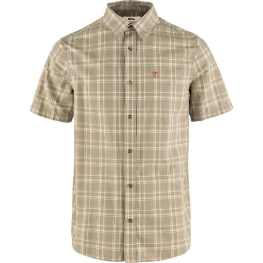 Fjallraven Men's Övik  Lite Short Sleeve Shirt-Men's - Clothing - Tops-Fossil-Chalk Rose-L-Appalachian Outfitters