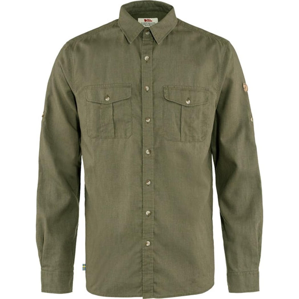 Fjallraven Men's Övik  Travel Long Sleeve Shirt-Men's - Clothing - Tops-Green-M-Appalachian Outfitters