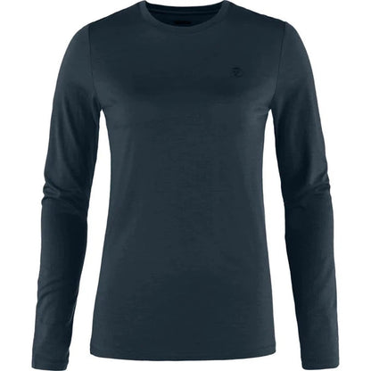 Fjallraven Women's Abisko Wool Long Sleeve-Women's - Clothing - Tops-Dark Navy-S-Appalachian Outfitters