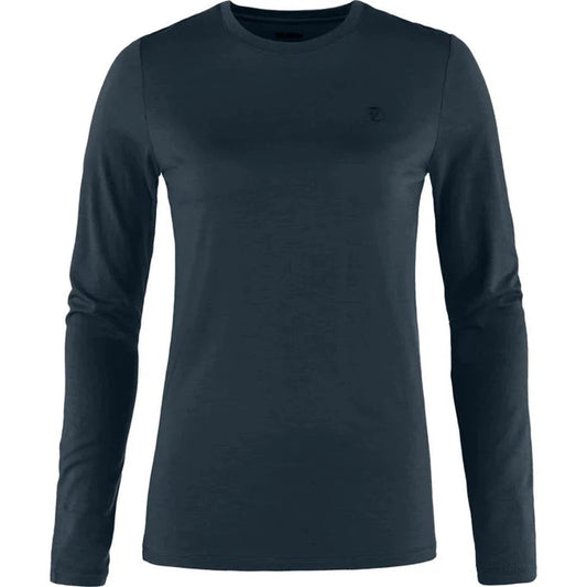 Fjallraven Women's Abisko Wool Long Sleeve-Women's - Clothing - Tops-Dark Navy-S-Appalachian Outfitters