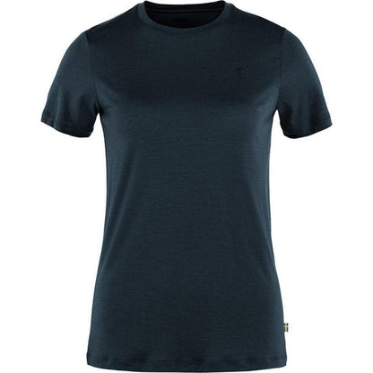 Fjallraven Women's Abisko Wool Short Sleeve-Women's - Clothing - Tops-Dark Navy-S-Appalachian Outfitters