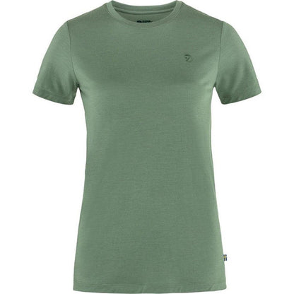 Fjallraven Women's Abisko Wool Short Sleeve-Women's - Clothing - Tops-Patina Green-S-Appalachian Outfitters