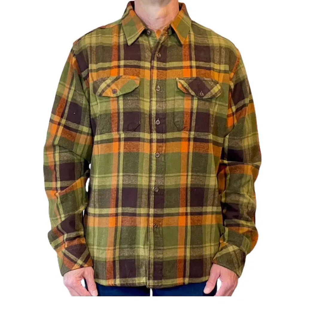 Flyshacker Men's Jackson Slub Flannel Shirt-Men's - Clothing - Tops-Loden-M-Appalachian Outfitters