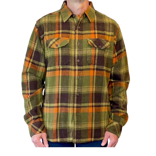 Flyshacker Men's Jackson Slub Flannel Shirt-Men's - Clothing - Tops-Loden-M-Appalachian Outfitters