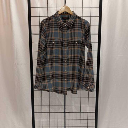 Flyshacker Sample - Women's Passion Pearl Snap Flannel Shirt-Women's - Clothing - Tops-Shale Blue-L-Appalachian Outfitters