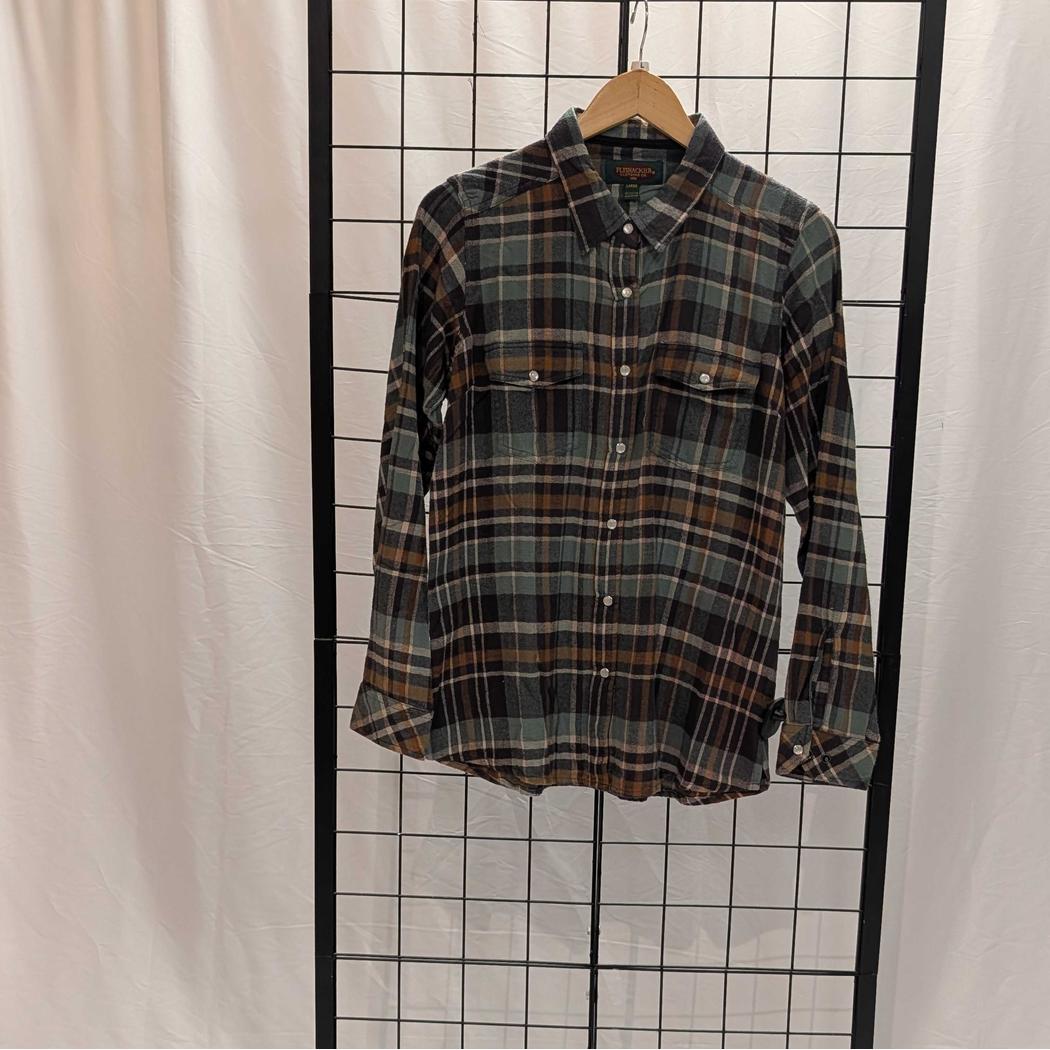 Flyshacker Sample - Women's Passion Pearl Snap Flannel Shirt-Women's - Clothing - Tops-Sea Glass-L-Appalachian Outfitters