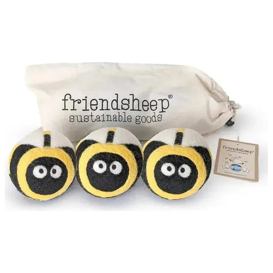 Friendsheep Bee Trio Eco Wool Dryer Balls-Accessories - Novelty-Appalachian Outfitters