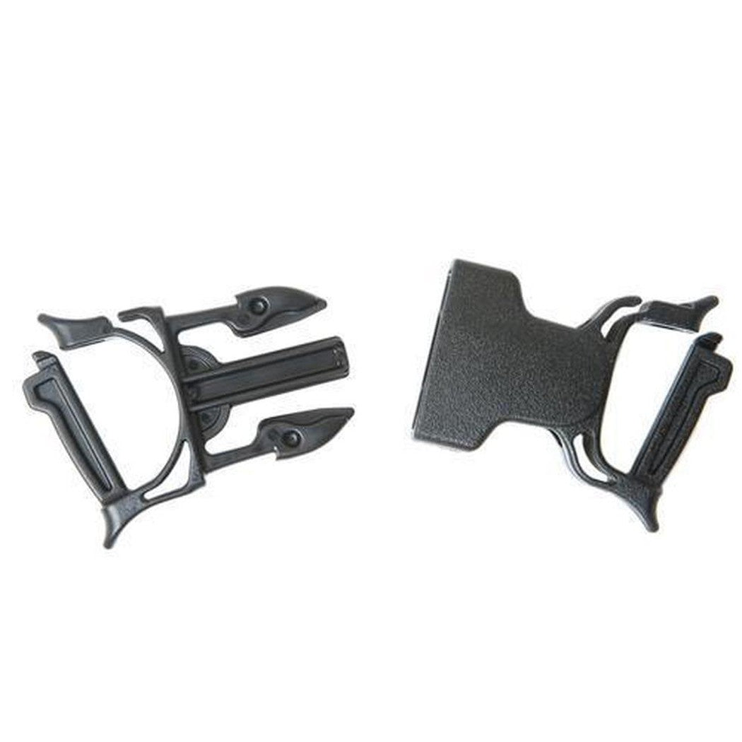 Two black Gear Aid Dual Snap Bar Buckles displayed against a white background.